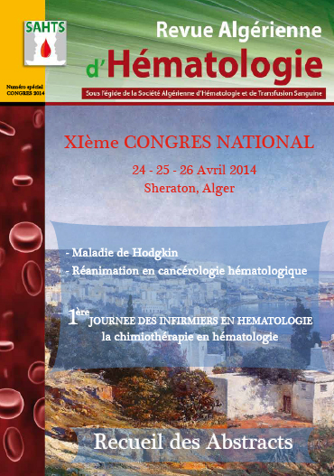 Revue Algérienne d'Hématologie N° Spécial